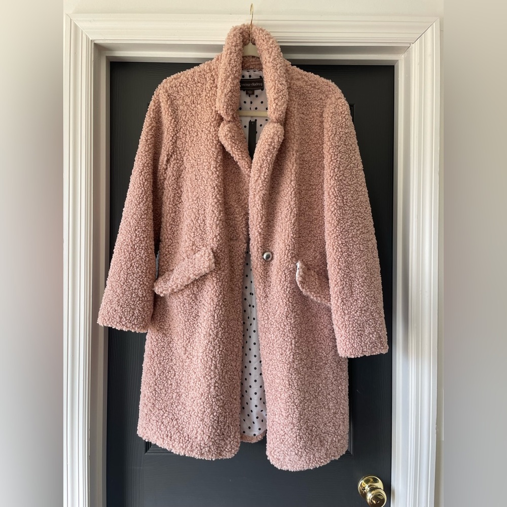 Dusty pink/ Rose boucle/Sherpa coat